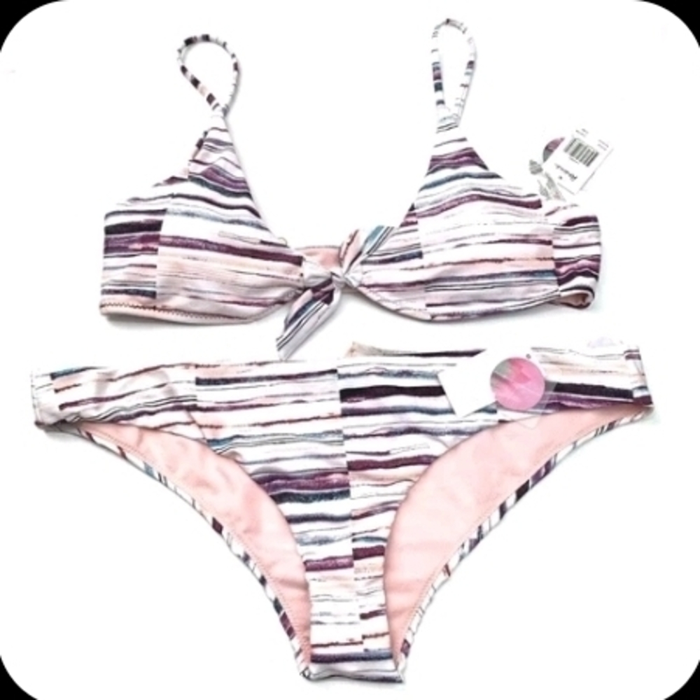 Raisins Swim Suit Bikini 2pc XL Lola Bra Mai Tai Cheeky Bottom Coral Juniors